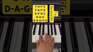 Up Married Life  Easy Piano Tutorial one finger piano pianolession pianototurial [upl. by Adlaremse278]