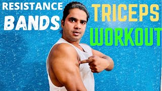 How To Do Triceps Workout Using Resistance Bands  ankitsiwhan HomeWorkout triceps fegsy [upl. by Fax]