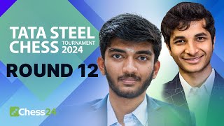 Gukesh v Pragg PreCandidates Faceoff amp Nodirbek v Vidit On Penultimate Day  Tata Steel 2024 Rd 12 [upl. by Oster]