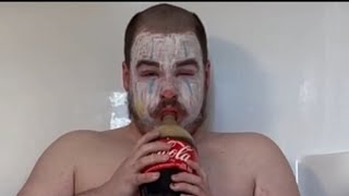 OVERWEIGHT CLOWN EATS MENTOS AND DRINKS COKE EXPLOSIVE [upl. by Ayanahs]