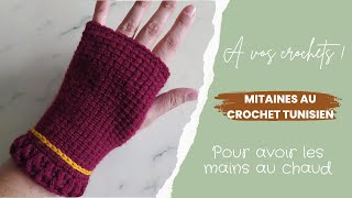 ♫♪ J’avais envie de … Mitaines au crochet Tunisien ♫♪ [upl. by Cece]