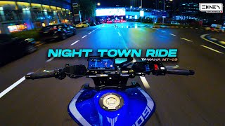 NIGHT TOWN RIDE ✌  Pure Sound  YAMAHA MT09 4K [upl. by Amisoc]