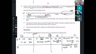 045221ON23 Q4 Asia is a trader She prepared her trial balance at 31 August 2023 [upl. by Yrome]