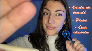 ASMR RP dermatologue👩🏻‍⚕️ check up  grain de beauté peau cuir chevelu [upl. by Llenod866]