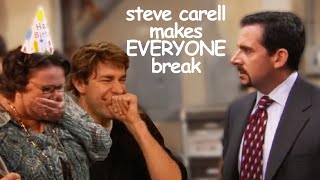 steve carell making the whole cast break The Office Bloopers  Comedy Bites [upl. by Leacock50]