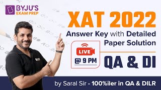 XAT 2022 Answer Key  QA amp DI  Detailed XAT 2022 Question Paper with Solution  BYJUS Exam Prep [upl. by Garlaand]