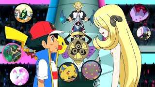 Ash vs Cynthia Full 6v6 Battle  Pokemon Journeys Ep 125124123 Pokemon Sword and shieldMasters 8 [upl. by Hooke]