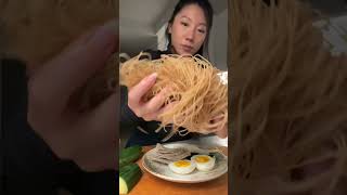 korean cold noodles explained [upl. by Ecirtahs]