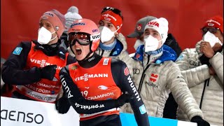 Nordische SkiWM in Oberstdorf Deutschland verteidigt Gold im Teamspringen [upl. by Ker]