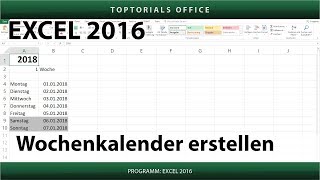 Dynamischen Wochenkalender erstellen Excel [upl. by Rubbico2]