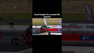 Ducati Panigale V4s VS Yamaha R1M Long Arm [upl. by Gunning]