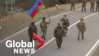 NagornoKarabakh conflict Azeri army takes control over Kalbajar district [upl. by Assenev]