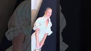 Adriana Lima walking for Schiaparelli SpringSummer 2025 FashionShow fashion runwaymodel model [upl. by Jeralee]