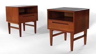 Nils Jonsson Danish Teak Mid Century Nightstands at ReVision Furniture [upl. by Weisbart803]