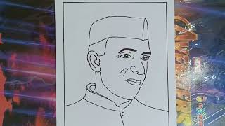 Pandit Jawaharlal Nehru DrawingHow to draw Chacha Nehru Drawing easy way Children day Drawing [upl. by Trueman]