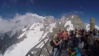 Courmayeur  Funivia SkyWay  Punta Helbronner Monte Bianco  10 luglio 2016 [upl. by Lorrac]