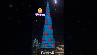 BURJ KHALIFA 😃ON FLAG FATHER🦁 trending viral shor [upl. by Radcliffe]