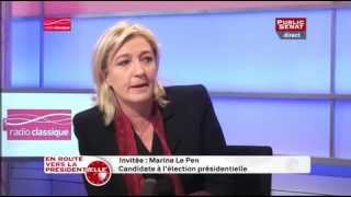 Marine Le Pen  Radio Classique  PublicSenat  020412 [upl. by Goldberg]