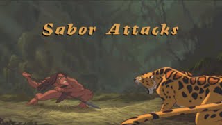 DISNEYS TARZAN CHAPTER 6  SABOR ATTACKS  GAME PLAYSTATION 1EPSXE VERSION ANDROID [upl. by Idnahk]