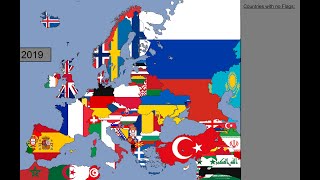 Europe Timeline of National Flags 1000  2019 [upl. by Pearline]