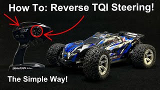 How To Reverse Steering On Traxxas TQI Remote Controller Transmitters [upl. by Neelac]