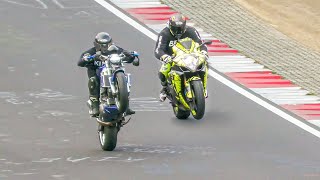 CRAZIEST MOTORBIKERS OF THE NÜRBURGRING INSANE Fast Dangerous amp CRAZY Bikers at the Nordschleife [upl. by Hendren141]