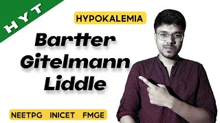 Bartter Gitelmann Liddles Syndrome  Hypokalemia  Medicine  HYT  NEETPG  INICET  FMGE [upl. by Ihsorih]