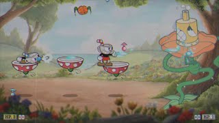 “Floral Fury” Boss Battle CoOp Cupman And Mugman  CUPHEAD [upl. by Marjorie]