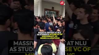 Massive protest at NLU as students accuse VC of misconductVC denies allegations [upl. by Nerak]