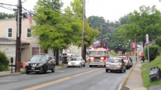 Ossining FD Engine 96  Tower Ladder 42  Rescue 14 Responding [upl. by Dnamra654]