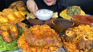 ASMR EATING CHICKEN BIRYANIMUTTON BIRYANIEGG BIRYANIWHOLE CHICKEN ROASTFISH BIRYANIRAITA [upl. by Yaned690]