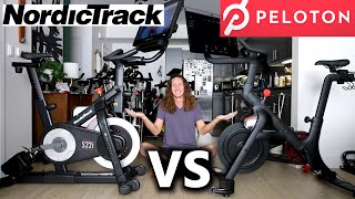 Peloton BIKE vs NordicTrack S22i studio cycle  PELOTON vs NORDICTRACK review [upl. by Nolahc]