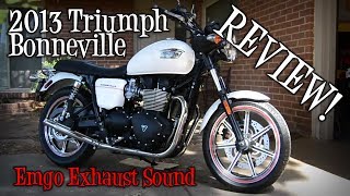 Triumph Bonneville Ride amp Review Emgo Exhaust Sound [upl. by Kieryt]