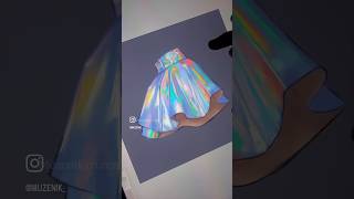 Painting a Holographic Skirt ✨ procreateart procreatedrawings procreatebrushes [upl. by Ariuqahs]