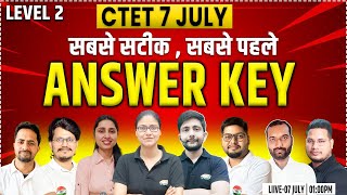 CTET Answer Key  CTET 7 July Answer Key CTET Paper 2 Analysis CTET Level 2 Exam Analysis 7 July [upl. by Oz]