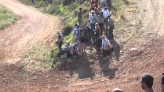 Mads Ostberg Hits photographer WRC 2012 Rally Acropolis SS10 Klenia  Mycenae 1 [upl. by Tollman]