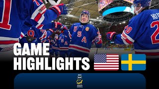 Highlights USA vs Sweden  2024 WorldJuniors [upl. by Valida782]