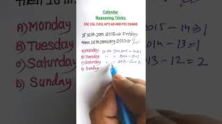 Calender Tricks  Calender Reasoning Tricks Reasoning Tricks SSC CGL RRB NTPC Exams shorts [upl. by Nerra]