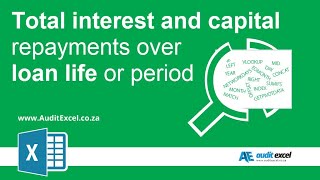 Total Interest and capital paid over loan life or period in Excel [upl. by Eded]