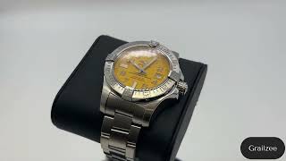 2015 Breitling Avenger II Seawolf 45MM Yellow Dial Steel Bracelet A17331 [upl. by Prober543]