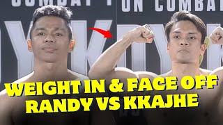 Weight in amp Face Off Randy Pangalila vs Jekson Karmela Byon Combat Showbiz 3 Duel Kick Boxing [upl. by Inihor334]