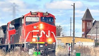 CN 3404 CN A421 Passing by the Merritton Railfanning place with 2 C6Ms [upl. by Faustina]