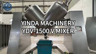 1500L pharmaceutical powder mixing Vtype mixer with vacuum conveying system [upl. by Atirb350]