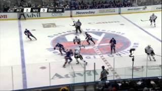 Simon Despres goal Feb 5 2013 Pittsburgh Penguins vs NY Islanders NHL Hockey [upl. by Accemahs]