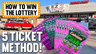 How to Win the Lottery 💰 5 TICKET METHOD 🔴 Fixin To Scratch [upl. by Netsirc]