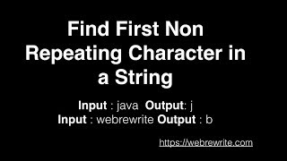 Find First Non Repeating Character in a String Revisited [upl. by Pulcheria]