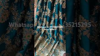 SKU ARNG3123 quotThe Persian Greenquot Premium Banarasi Silk SareeSilkGolden ZariCrystals [upl. by Koa]