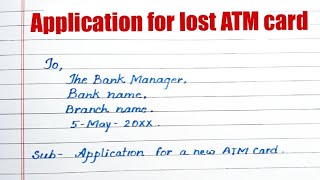 Application for lost ATM card to the Bank managerEasywaybyAfroz [upl. by Pirri]