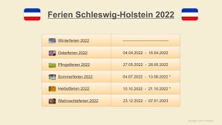 Ferien Schleswig Holstein 2022 [upl. by Novaat]