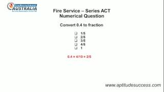 Numerical Reasoning  Fire Service Series ACT [upl. by Yeniar]